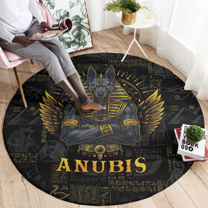 Anubis Egyptian God of Death Round Carpet