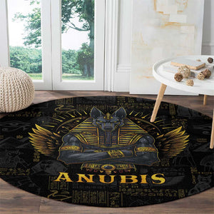 Anubis Egyptian God of Death Round Carpet