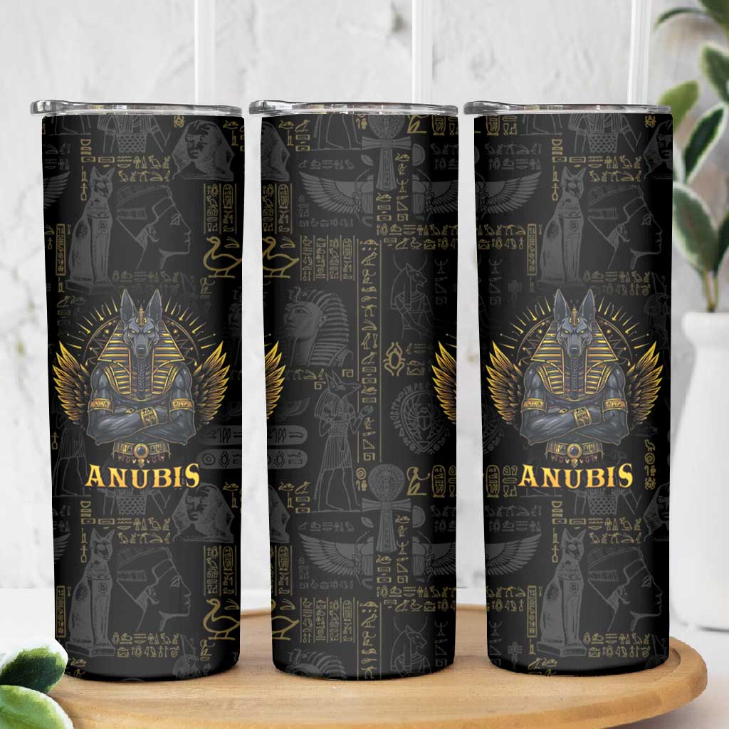 Anubis Egyptian God of Death Skinny Tumbler