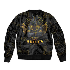 Anubis Egyptian God of Death Sleeve Zip Bomber Jacket