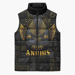 Anubis Egyptian God of Death Sleeveless Puffer Jacket