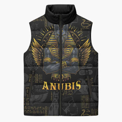 Anubis Egyptian God of Death Sleeveless Puffer Jacket