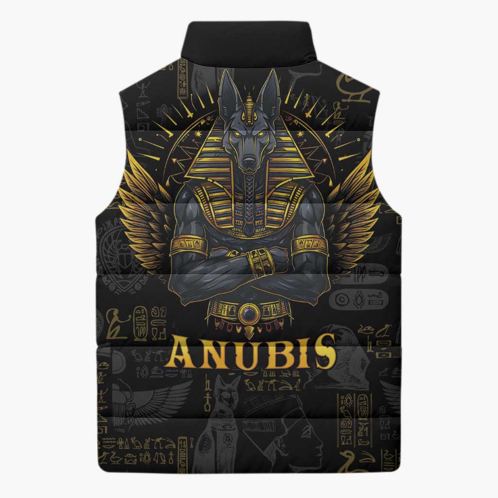 Anubis Egyptian God of Death Sleeveless Puffer Jacket