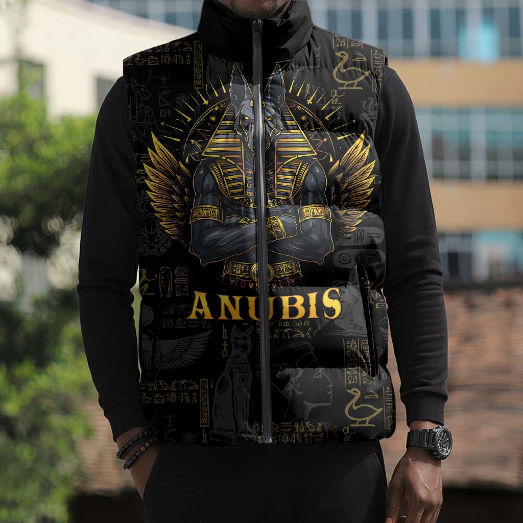 Anubis Egyptian God of Death Sleeveless Puffer Jacket
