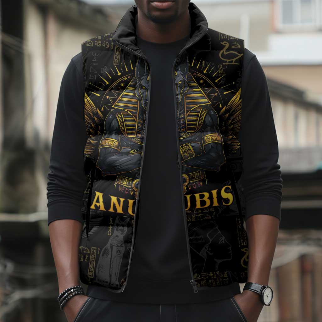 Anubis Egyptian God of Death Sleeveless Puffer Jacket
