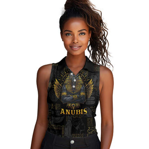 Anubis Egyptian God of Death Women Sleeveless Polo Shirt