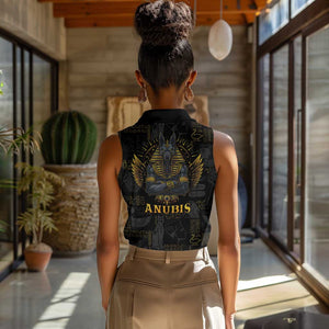 Anubis Egyptian God of Death Women Sleeveless Polo Shirt