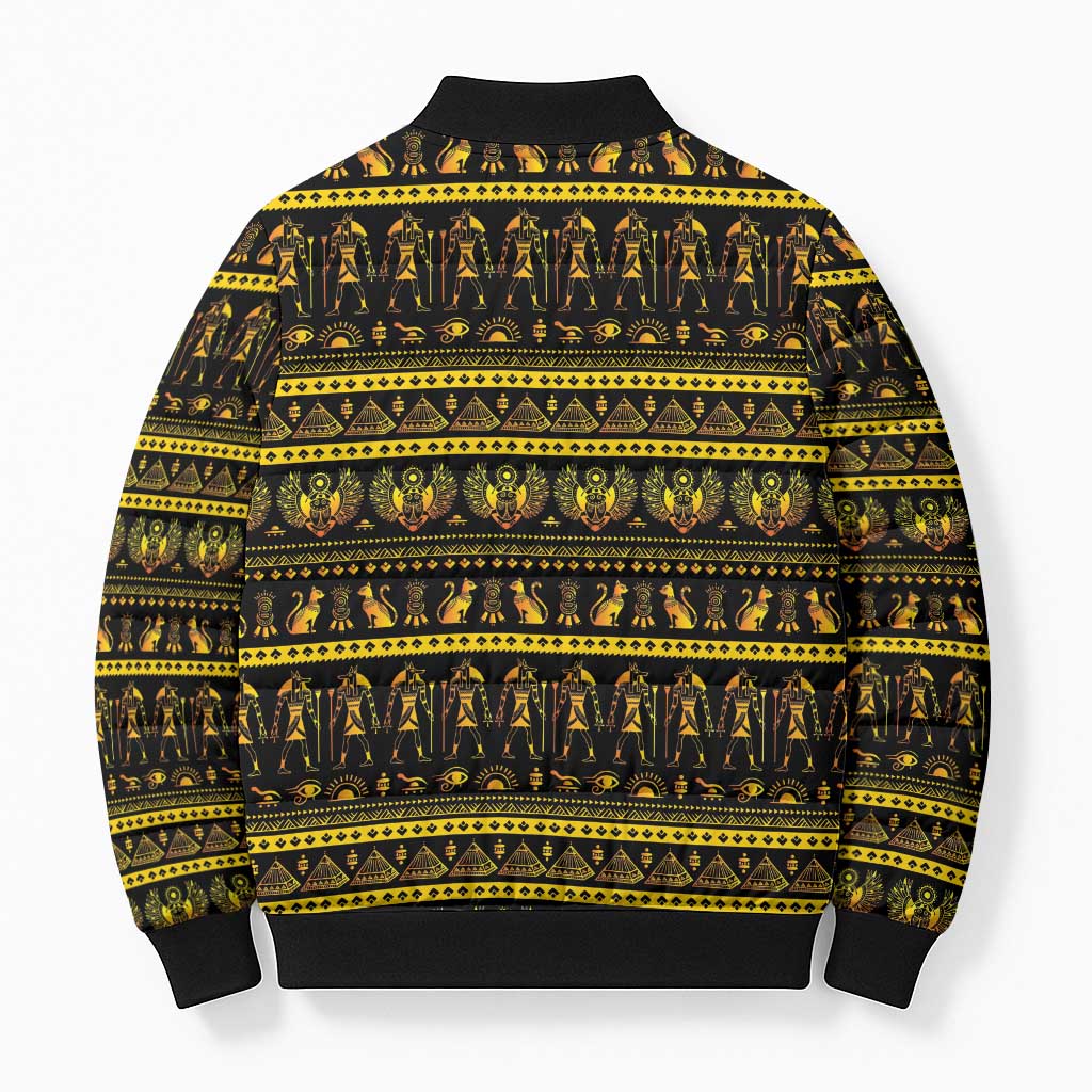 Egyptian God of The Sun Eye of Ra Bomber Puffer Jacket