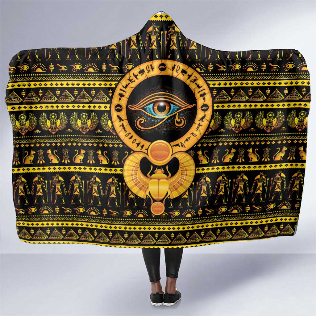 Egyptian God of The Sun Eye of Ra Hooded Blanket