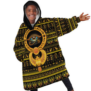 Egyptian God of The Sun Eye of Ra Kid Wearable Blanket Hoodie