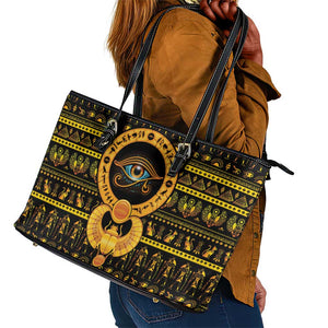 Egyptian God of The Sun Eye of Ra Leather Tote Bag