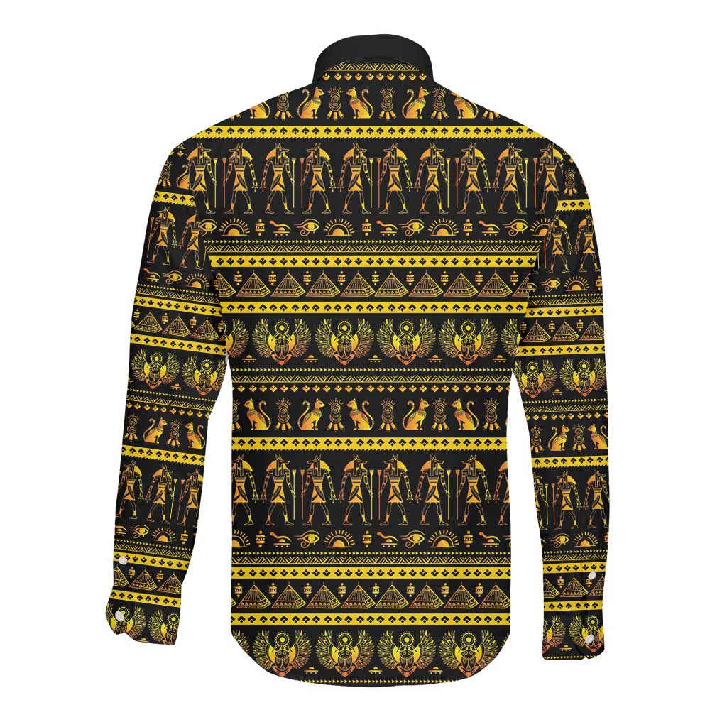 Egyptian God of The Sun Eye of Ra Long Sleeve Button Shirt