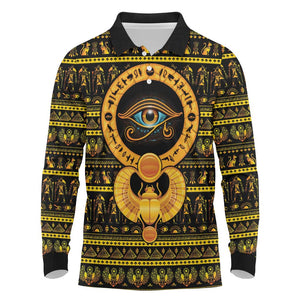 Egyptian God of The Sun Eye of Ra Long Sleeve Polo Shirt