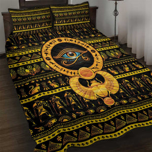 Egyptian God of The Sun Eye of Ra Quilt Bed Set