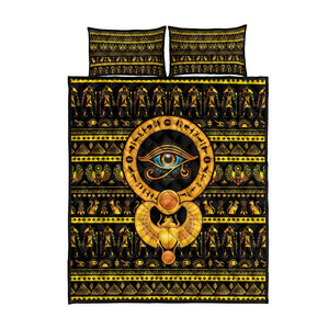 Egyptian God of The Sun Eye of Ra Quilt Bed Set