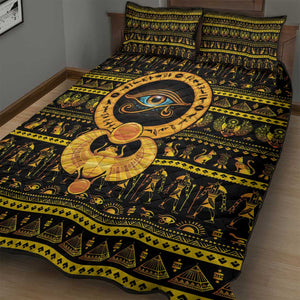 Egyptian God of The Sun Eye of Ra Quilt Bed Set