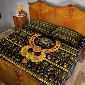 Egyptian God of The Sun Eye of Ra Quilt Bed Set