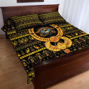 Egyptian God of The Sun Eye of Ra Quilt Bed Set