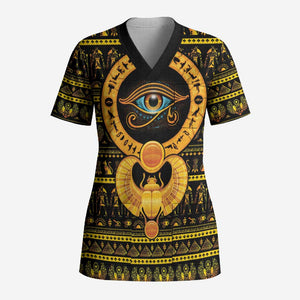 Egyptian God of The Sun Eye of Ra Scrub Top