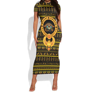 Egyptian God of The Sun Eye of Ra Short Sleeve Bodycon Dress