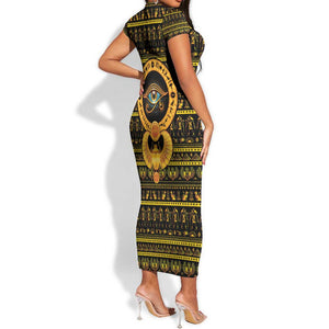 Egyptian God of The Sun Eye of Ra Short Sleeve Bodycon Dress