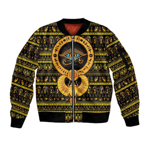 Egyptian God of The Sun Eye of Ra Sleeve Zip Bomber Jacket