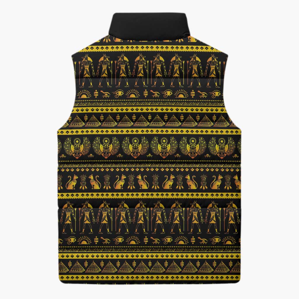 Egyptian God of The Sun Eye of Ra Sleeveless Puffer Jacket
