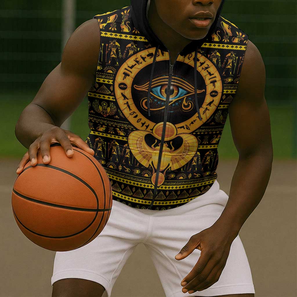 Egyptian God of The Sun Eye of Ra Sleeveless Zip Hoodie - African Pride