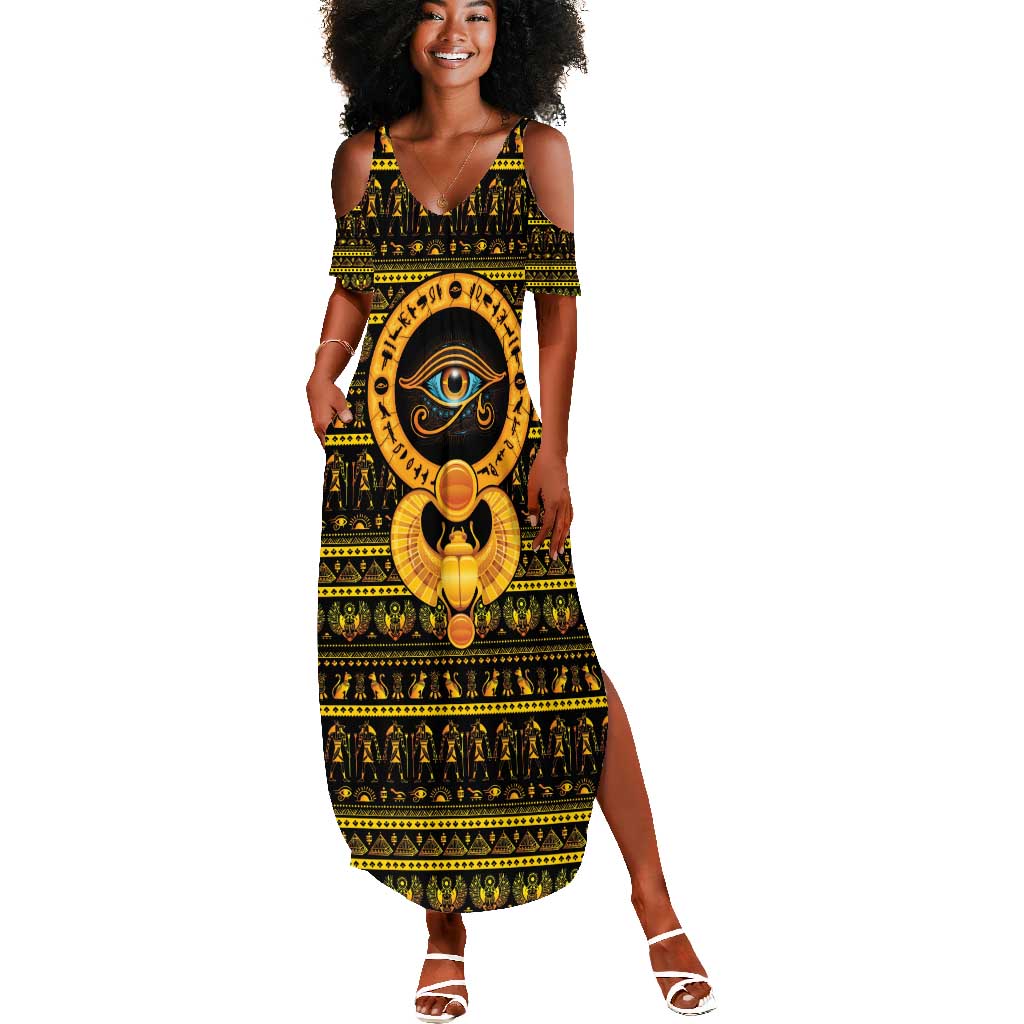 Egyptian God of The Sun Eye of Ra Summer Maxi Dress