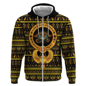 Egyptian God of The Sun Eye of Ra Zip Hoodie