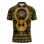 Egyptian God of The Sun Eye of Ra Zipper Polo Shirt