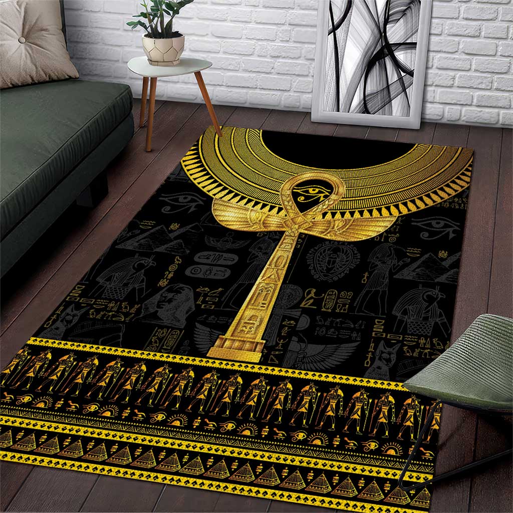 The Ankh Egyptian Hieroglyphs Area Rug