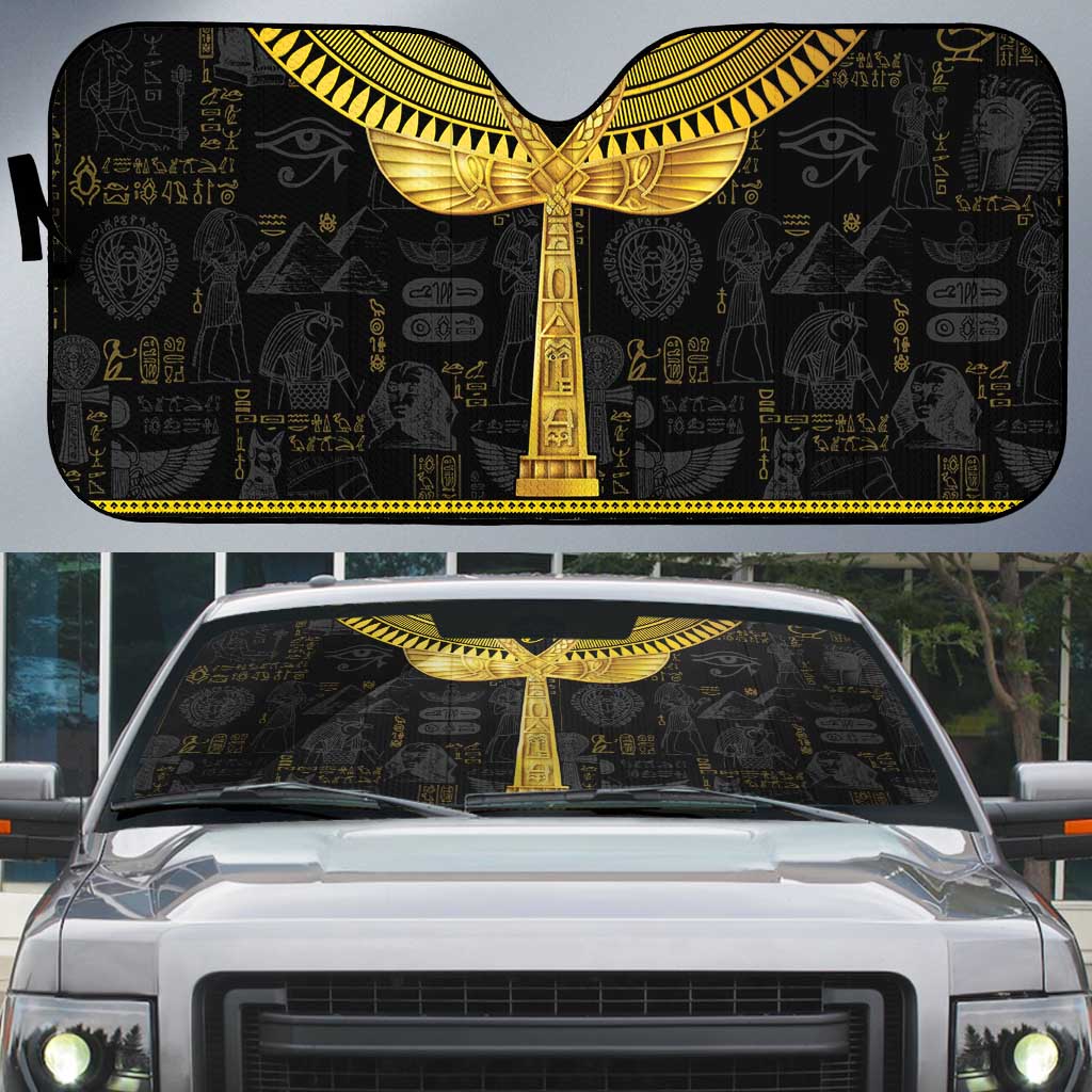 The Ankh Egyptian Hieroglyphs Auto Sun Shade