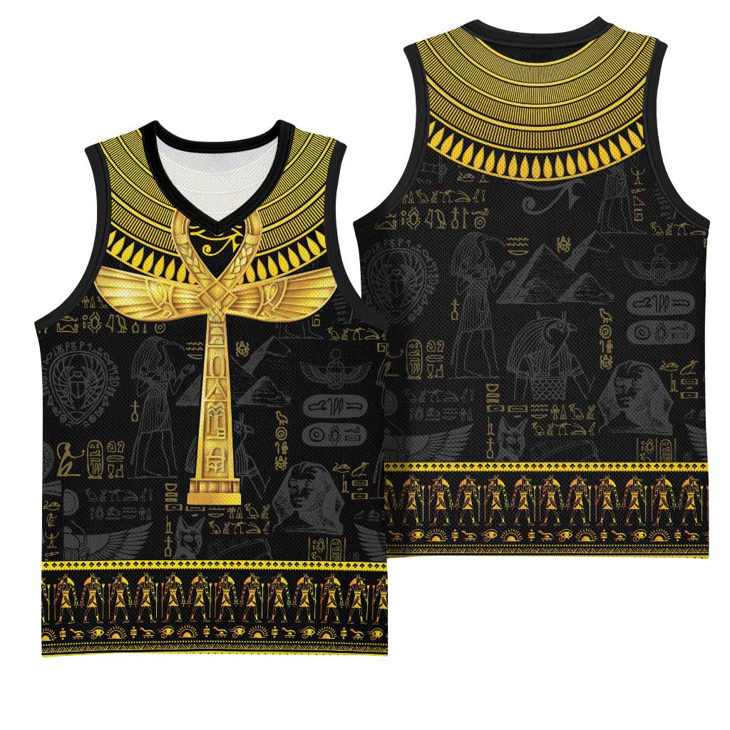 The Ankh Egyptian Hieroglyphs Basketball Jersey LT9