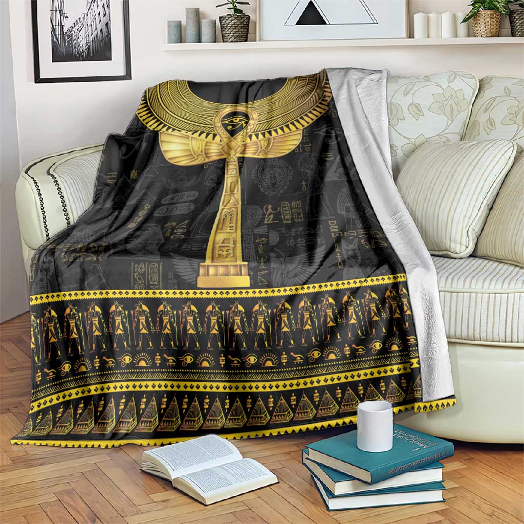 The Ankh Egyptian Hieroglyphs Blanket