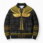 The Ankh Egyptian Hieroglyphs Bomber Puffer Jacket