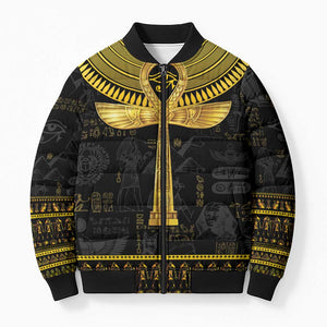 The Ankh Egyptian Hieroglyphs Bomber Puffer Jacket