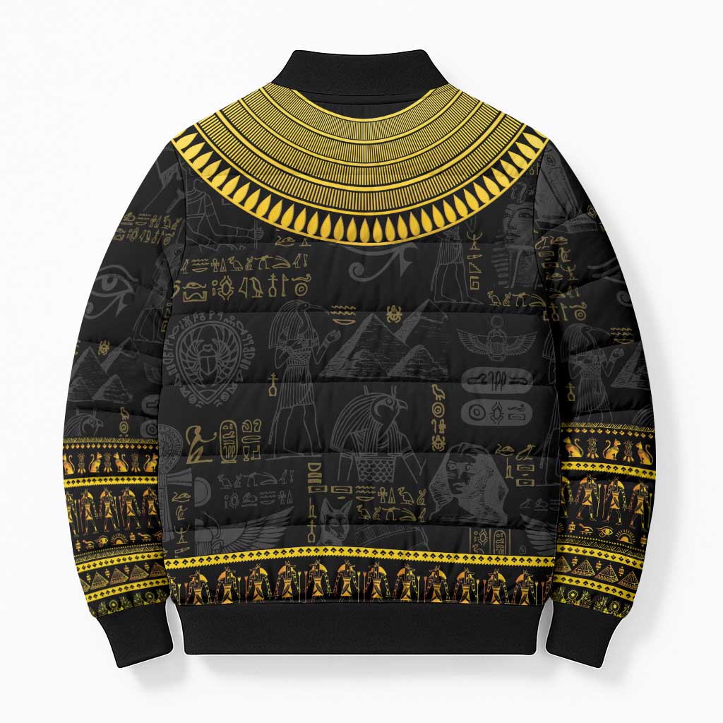 The Ankh Egyptian Hieroglyphs Bomber Puffer Jacket