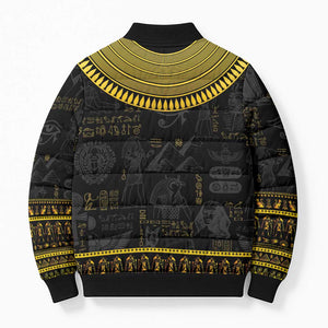 The Ankh Egyptian Hieroglyphs Bomber Puffer Jacket