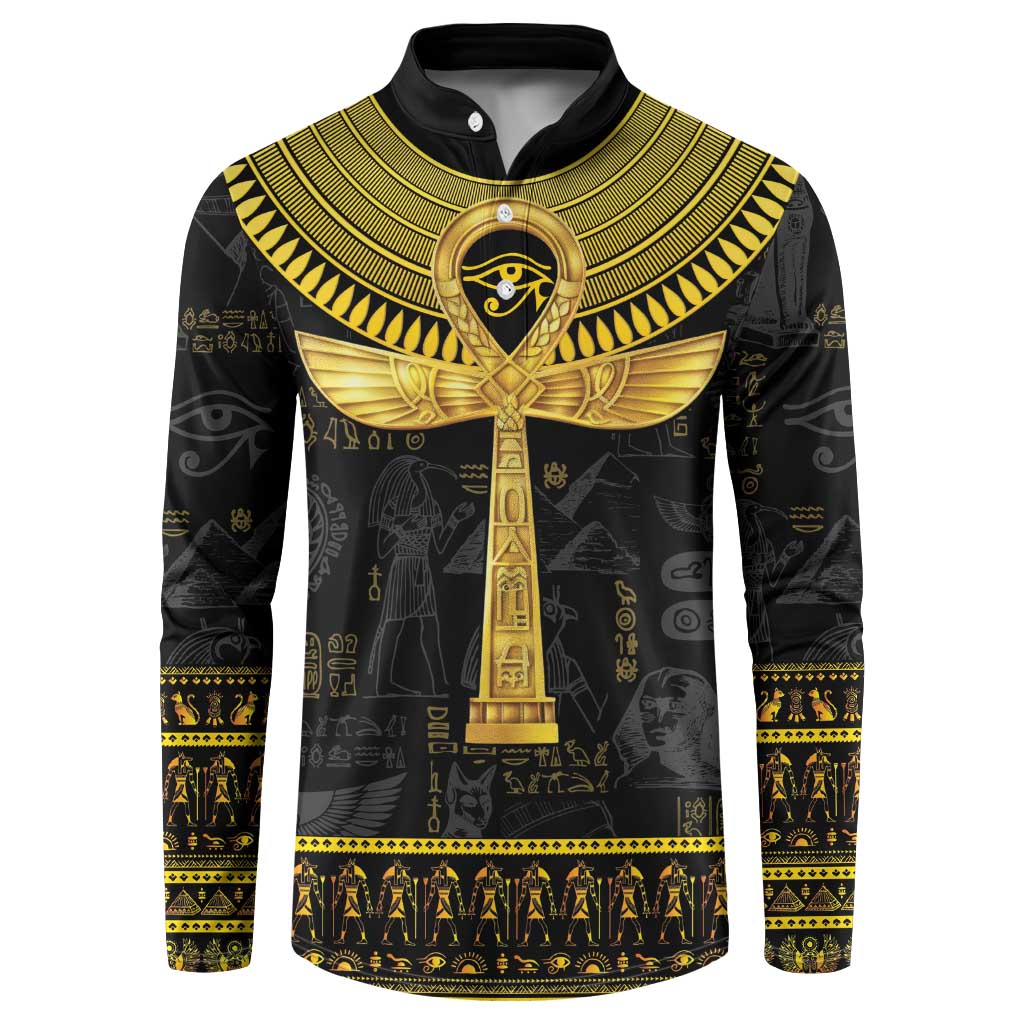 The Ankh Egyptian Hieroglyphs Button Sweatshirt