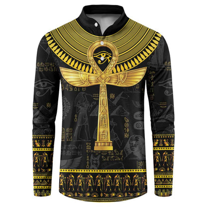 The Ankh Egyptian Hieroglyphs Button Sweatshirt