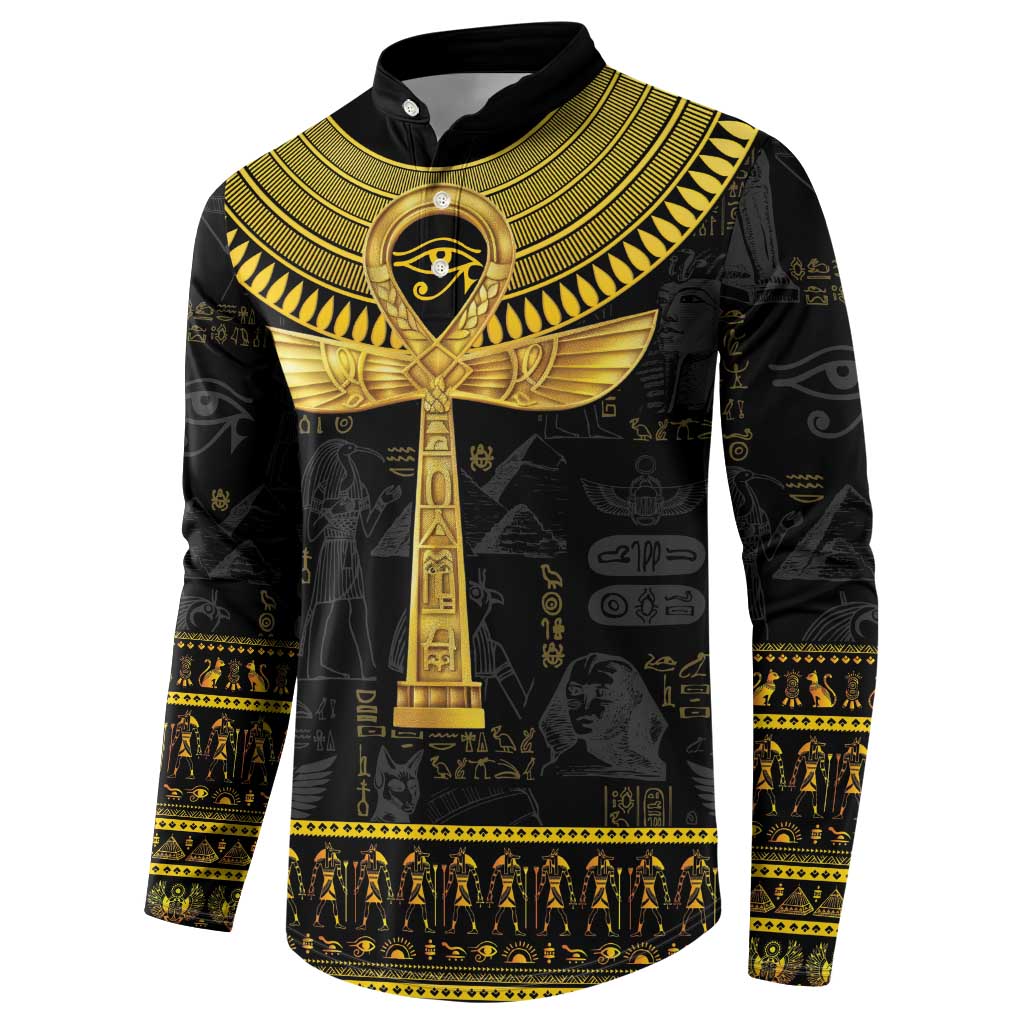 The Ankh Egyptian Hieroglyphs Button Sweatshirt