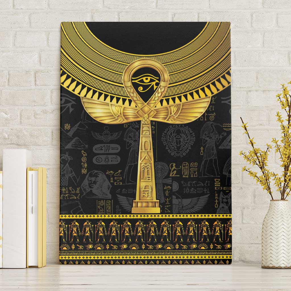 The Ankh Egyptian Hieroglyphs Canvas Wall Art