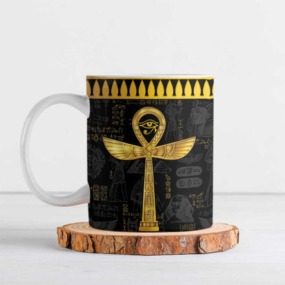 The Ankh Egyptian Hieroglyphs Ceramic Mug