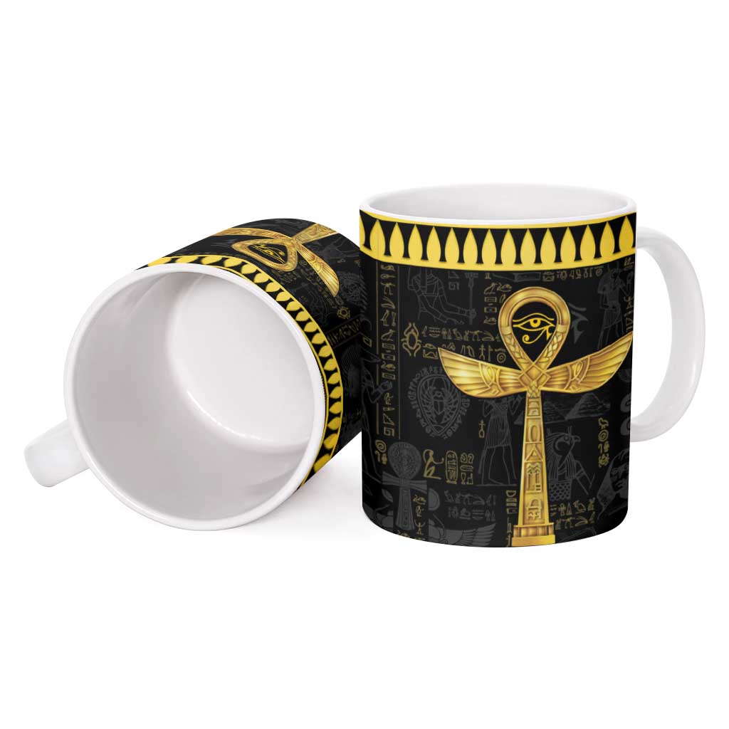 The Ankh Egyptian Hieroglyphs Ceramic Mug