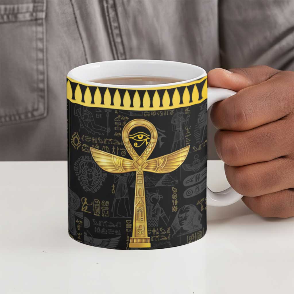The Ankh Egyptian Hieroglyphs Ceramic Mug