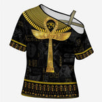 The Ankh Egyptian Hieroglyphs Cross Shoulder Shirt