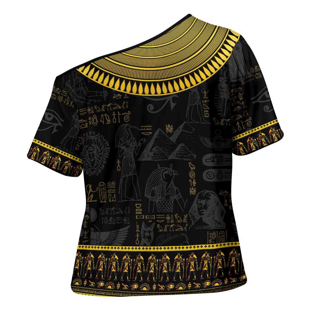The Ankh Egyptian Hieroglyphs Cross Shoulder Shirt
