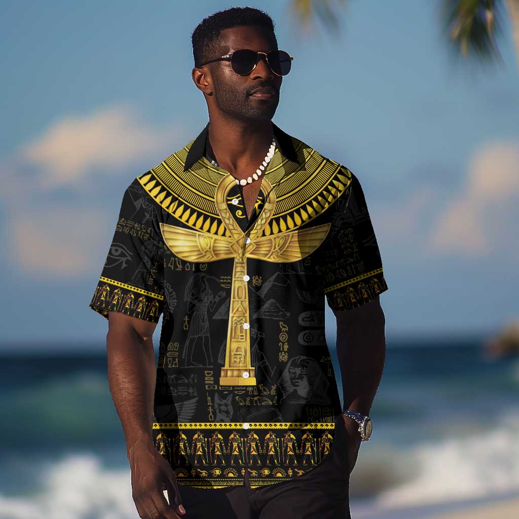 The Ankh Egyptian Hieroglyphs Hawaiian Shirt