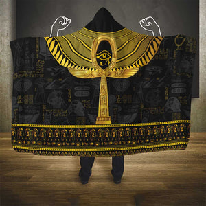 The Ankh Egyptian Hieroglyphs Hooded Blanket